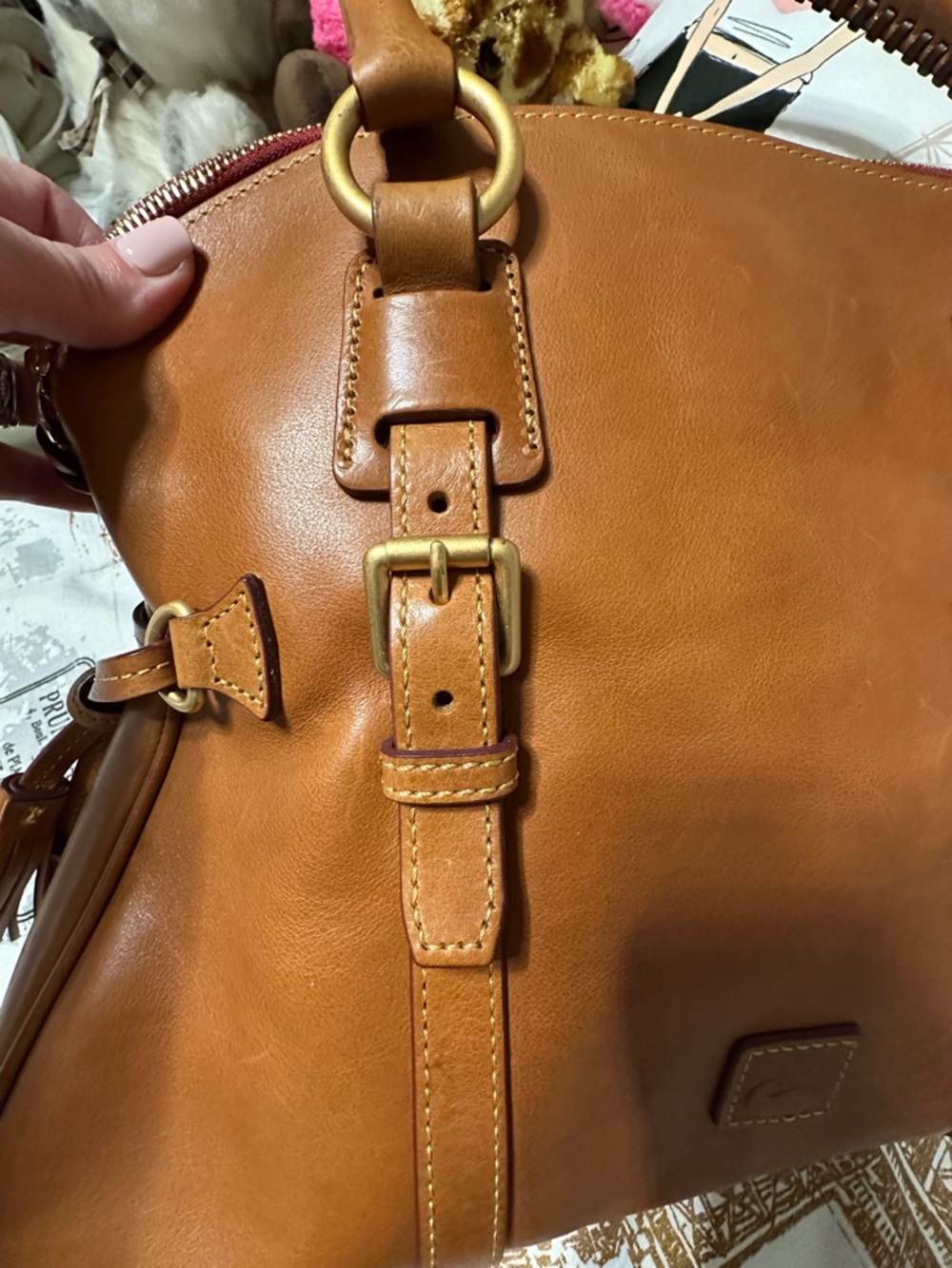 Dooney & Bourke Large Domed Leather Satchel - Picture 14 of 16